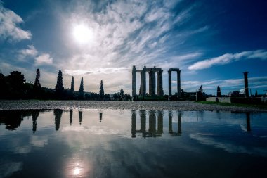 The Temple of Olympian Zeus (Greek: Naos tou Olimpiou Dios), also known as the Olympieion, Athens, Greece. clipart