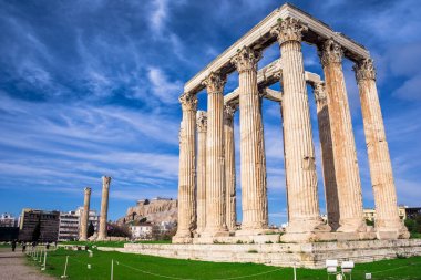 The Temple of Olympian Zeus (Greek: Naos tou Olimpiou Dios), also known as the Olympieion, Athens, Greece. clipart