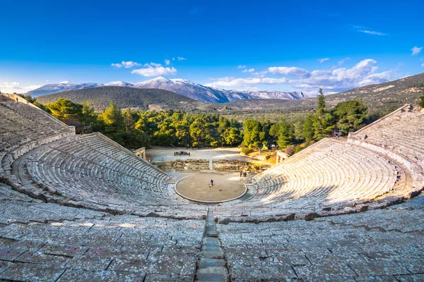 Starożytny Teatr Epidauros Lub Epidavros Prefektura Argolida Peloponez Grecja — Zdjęcie stockowe