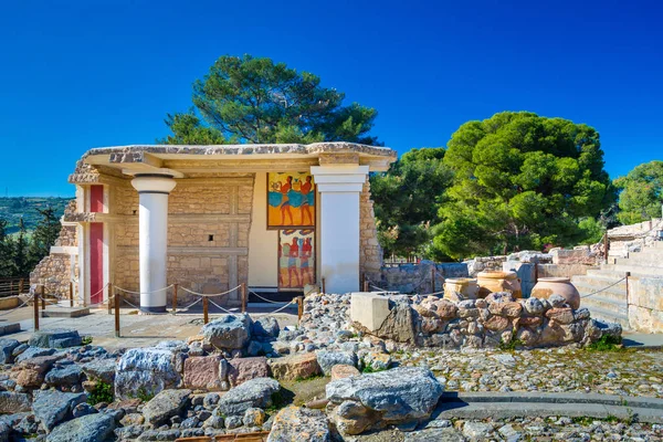 Oude Muren Van Knossos Buurt Van Heraklion Ruïnes Van Het — Stockfoto