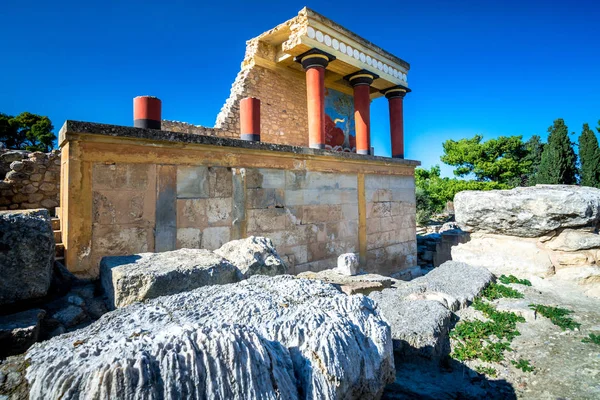 Oude Muren Van Knossos Buurt Van Heraklion Ruïnes Van Het — Stockfoto
