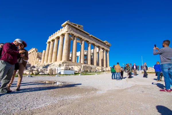 Parthenon Tempel Auf Der Akropolis Athen Griechenland Dezember 2017 — Stockfoto