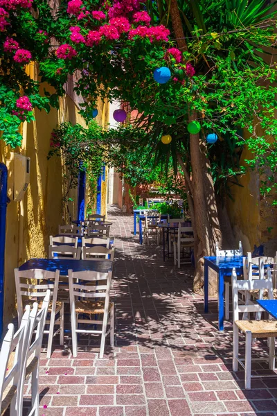Calle Casco Antiguo Chania Creta Grecia Agosto 2017 — Foto de Stock