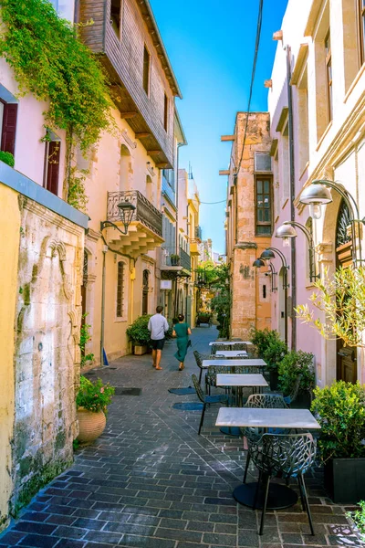 Rua Cidade Velha Chania Creta Grécia Agosto 2017 — Fotografia de Stock