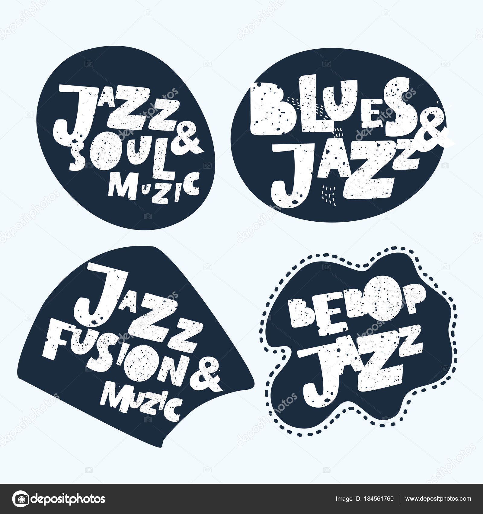 Jazz Music. Sticker. Modern Calligraphy Hand Lettering for Silk Screen