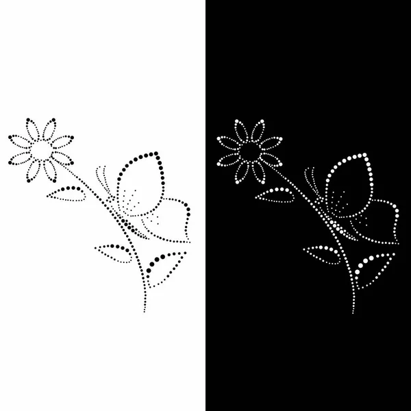 Papillon sur fleur4 — Image vectorielle