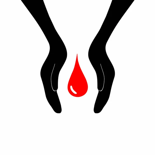 Gota de sangue na mão2 —  Vetores de Stock