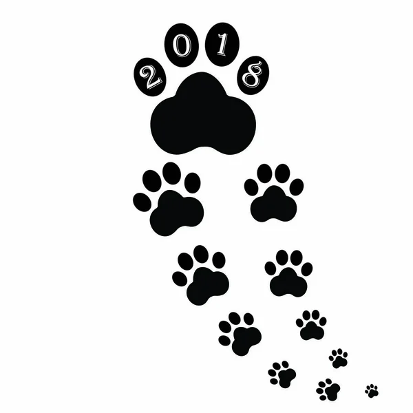 Dog1 的黑色脚印 — 图库矢量图片