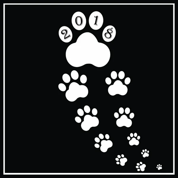 Dog2 的白色脚印 — 图库矢量图片