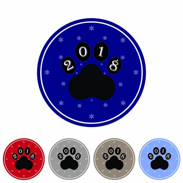 狗爪标志图标。宠物的符号。小狗动物的中国新的一年的 Dog.Vector 图 — 图库矢量图片