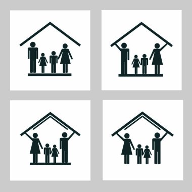 Aile içinde ev korunması icons6 ayarla