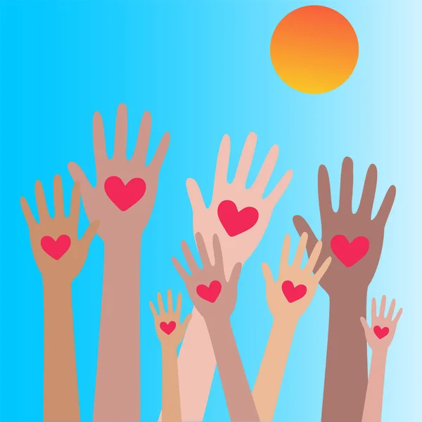 Kéz és a szív adomány donor concept4 — Stock Vector
