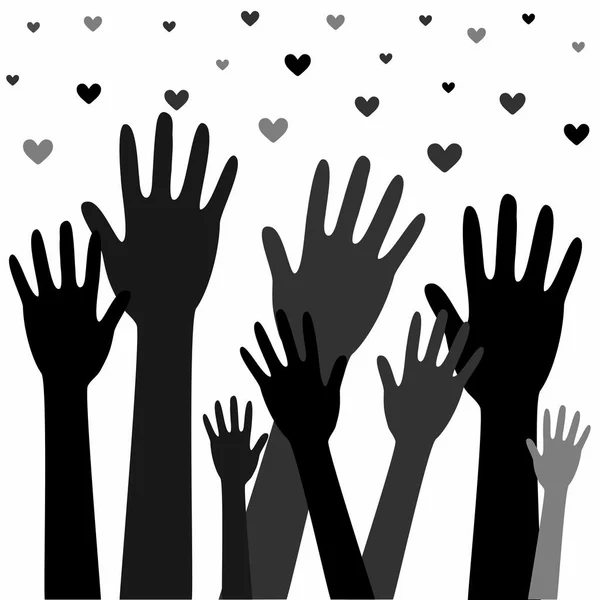 Dons de mains et de coeur concept de donneur 2 — Image vectorielle