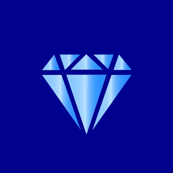 Icono azul diamante — Vector de stock
