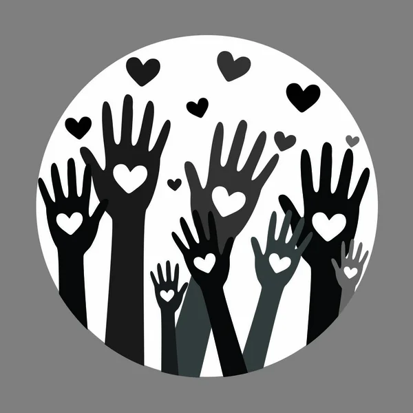 Dons de mains et de coeur concept de donneur 6 — Image vectorielle
