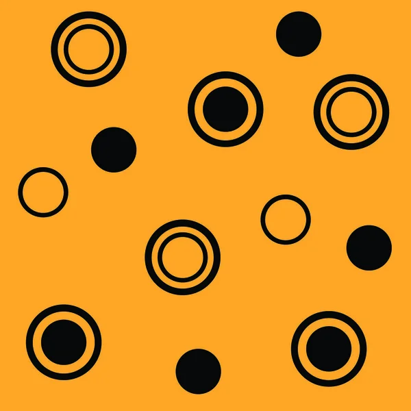 검은 circles1와 노란색 배경 — 스톡 벡터