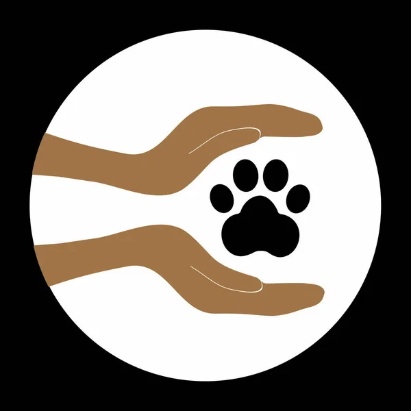 Tier Hundepfote in Menschenhand 4 — Stockvektor