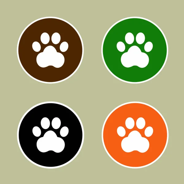 Conjunto de ícone de sinal de pata de cão —  Vetores de Stock