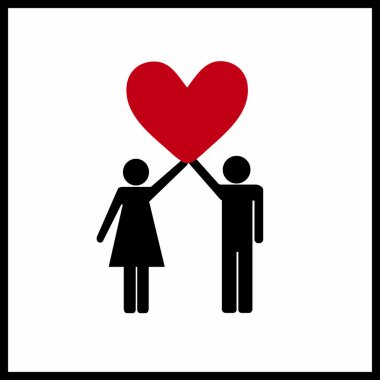 Erkek ve kadın heart4 vardır