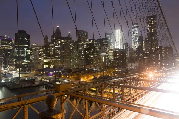 New York - Brooklyn Bridge and Skyline — Stock Photo, Image