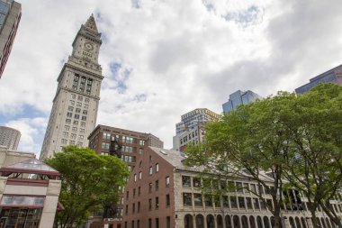 Boston downtown Boston ve mali bölge adımlarında bir gezinti