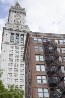 Boston downtown Boston ve mali bölge adımlarında bir gezinti