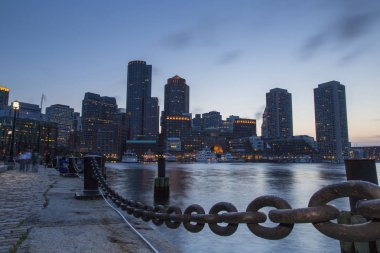Boston, Boston manzarası finans bölgesi gün batımında