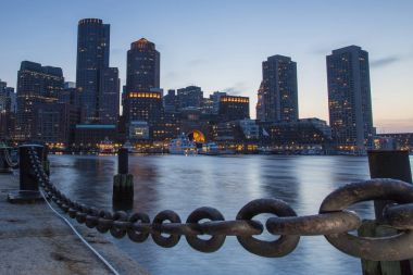 Boston, Boston manzarası finans bölgesi gün batımında