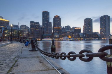 Boston, Boston manzarası finans bölgesi gün batımında