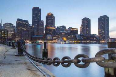 Boston, Boston manzarası finans bölgesi gün batımında