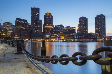 Boston, Boston manzarası finans bölgesi gün batımında