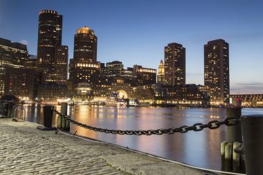 Boston, Boston manzarası finans bölgesi gün batımında