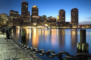 Boston, Boston manzarası finans bölgesi gün batımında