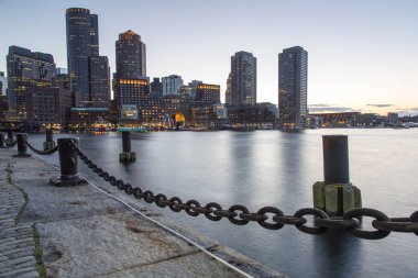 Boston, Boston manzarası finans bölgesi gün batımında
