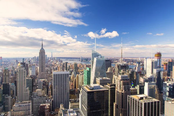 New York - Skyline vanaf de Top van de rots — Stockfoto