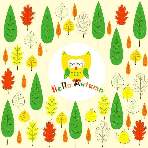 Merhaba sonbahar, baykuş ve orman