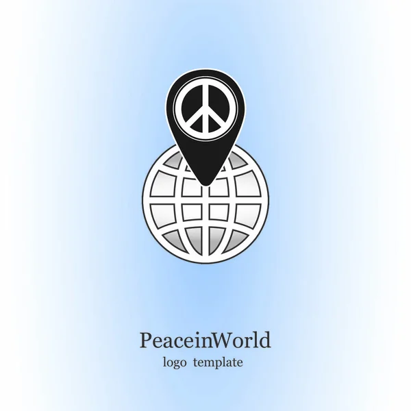 Vrede in de wereld, Logo sjabloon, Media teken — Stockvector