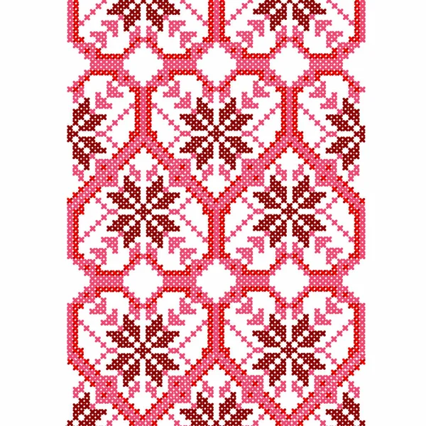 Kalpler ve çiçekler haç şeklinde dikey Seamless Modeli