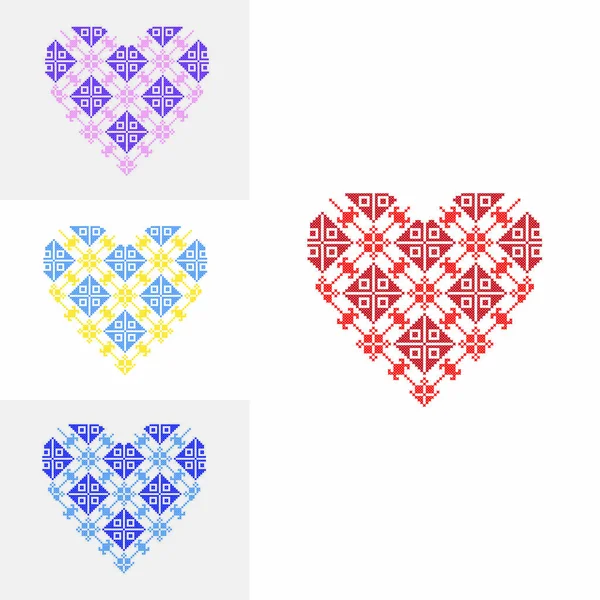 Parlak mavi kalpler dışarı çapraz süsleri olan ayarla.