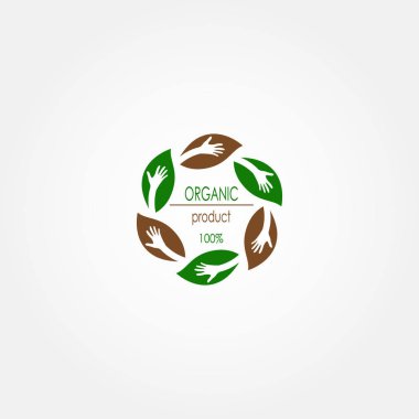 Organik ürün logosu, gıda Logo, Restoran logosu, vektör çizim
