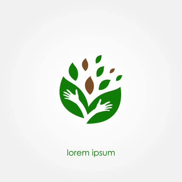 Organik ürün logosu, Eco Logo, vektör çizim