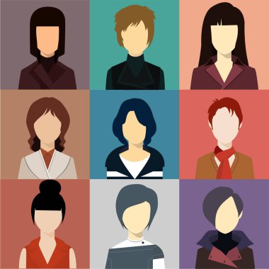Kadınlar illüstrasyon avatar vektör 