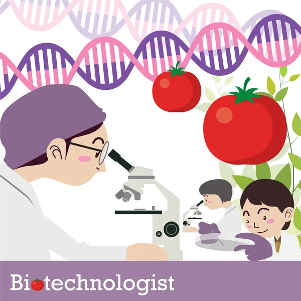 Biotechnologue profession vecteur illustration — Image vectorielle