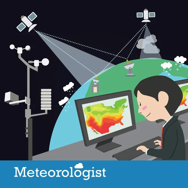 Meteorólogo ocupación vector ilustración — Archivo Imágenes Vectoriales