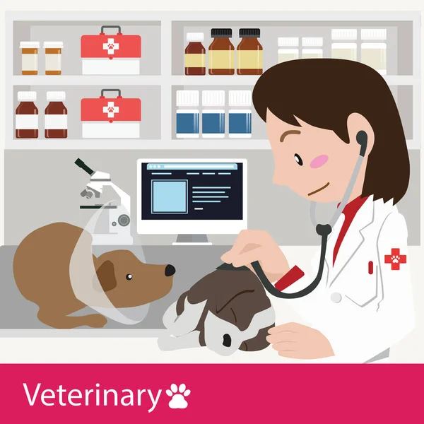 Illustration vectorielle des soins vétérinaires — Image vectorielle