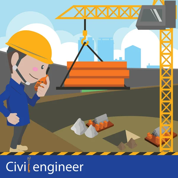 Illustrazione vettoriale edilizia e ingegneria civile — Vettoriale Stock