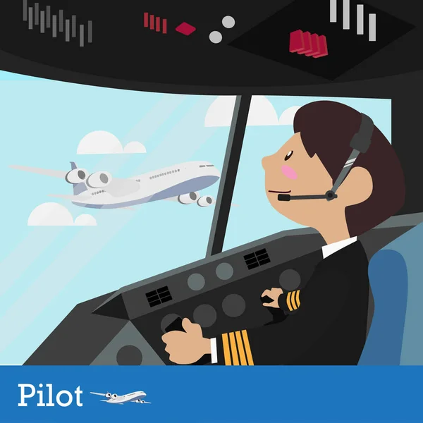 Pilot vector illustratie ontwerp — Stockvector