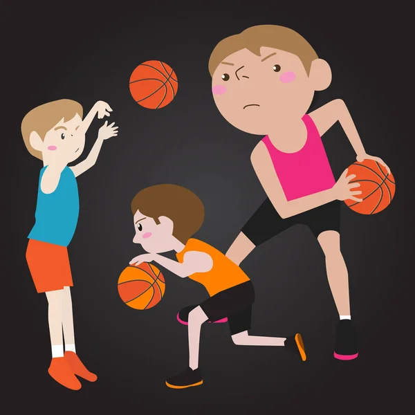 Basketbal speler cartoon vectorillustratie — Stockvector