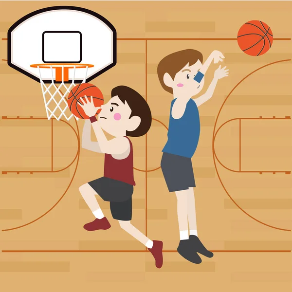 Basket spelare tecknade vektorillustration — Stock vektor