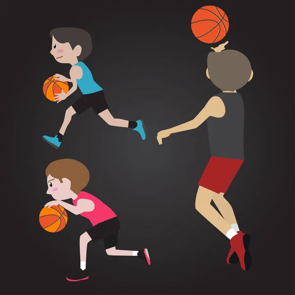 Basket spelare tecknade vektorillustration — Stock vektor